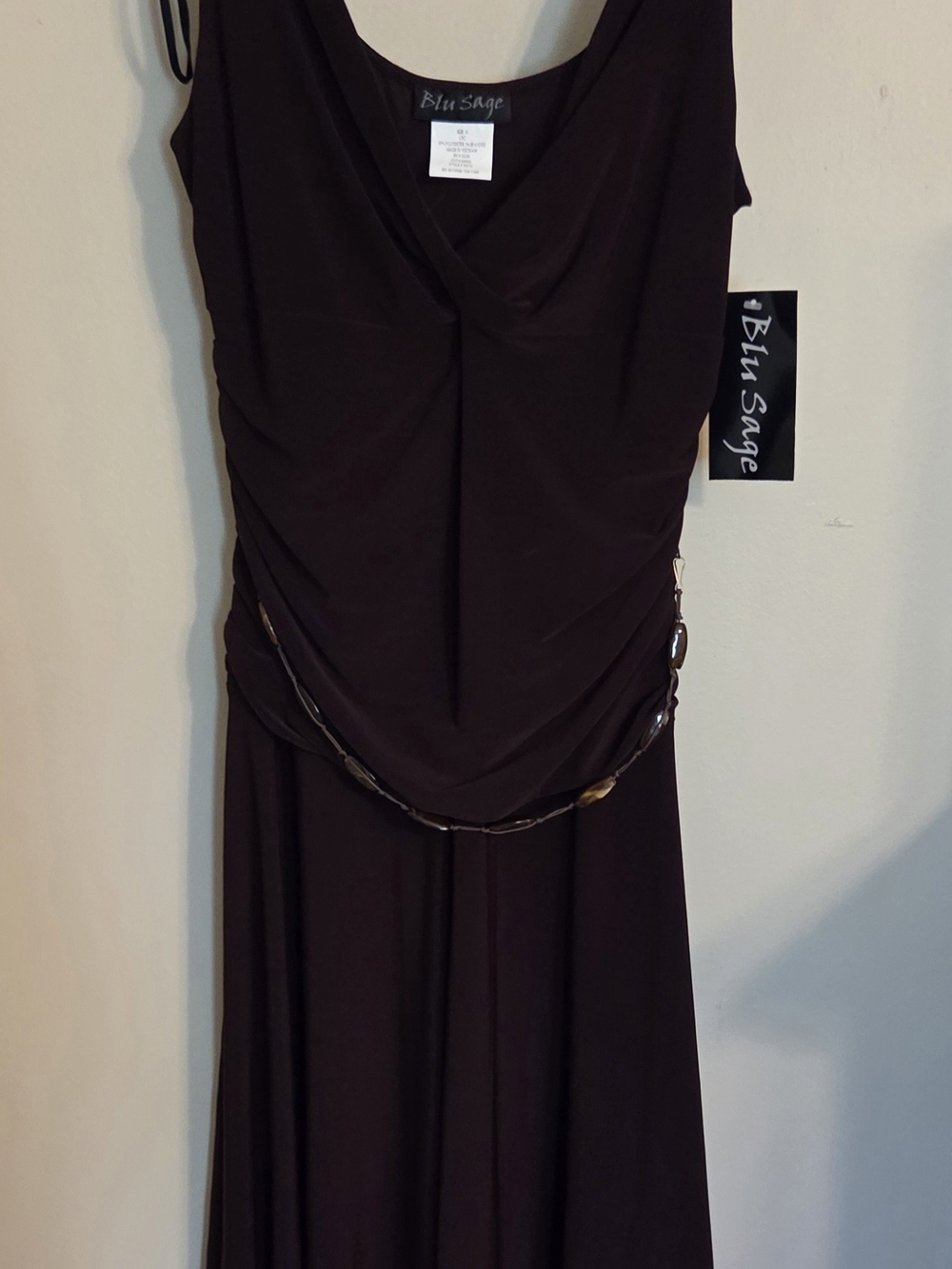 Blu Sage Women's Dark Brown Draped Casual Dress